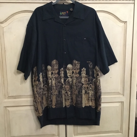 Bay Creek Men’s Hawaii Tropical Wear Cotton And Jute Blend Shirt Size XXL NWOT - Picture 1 of 7